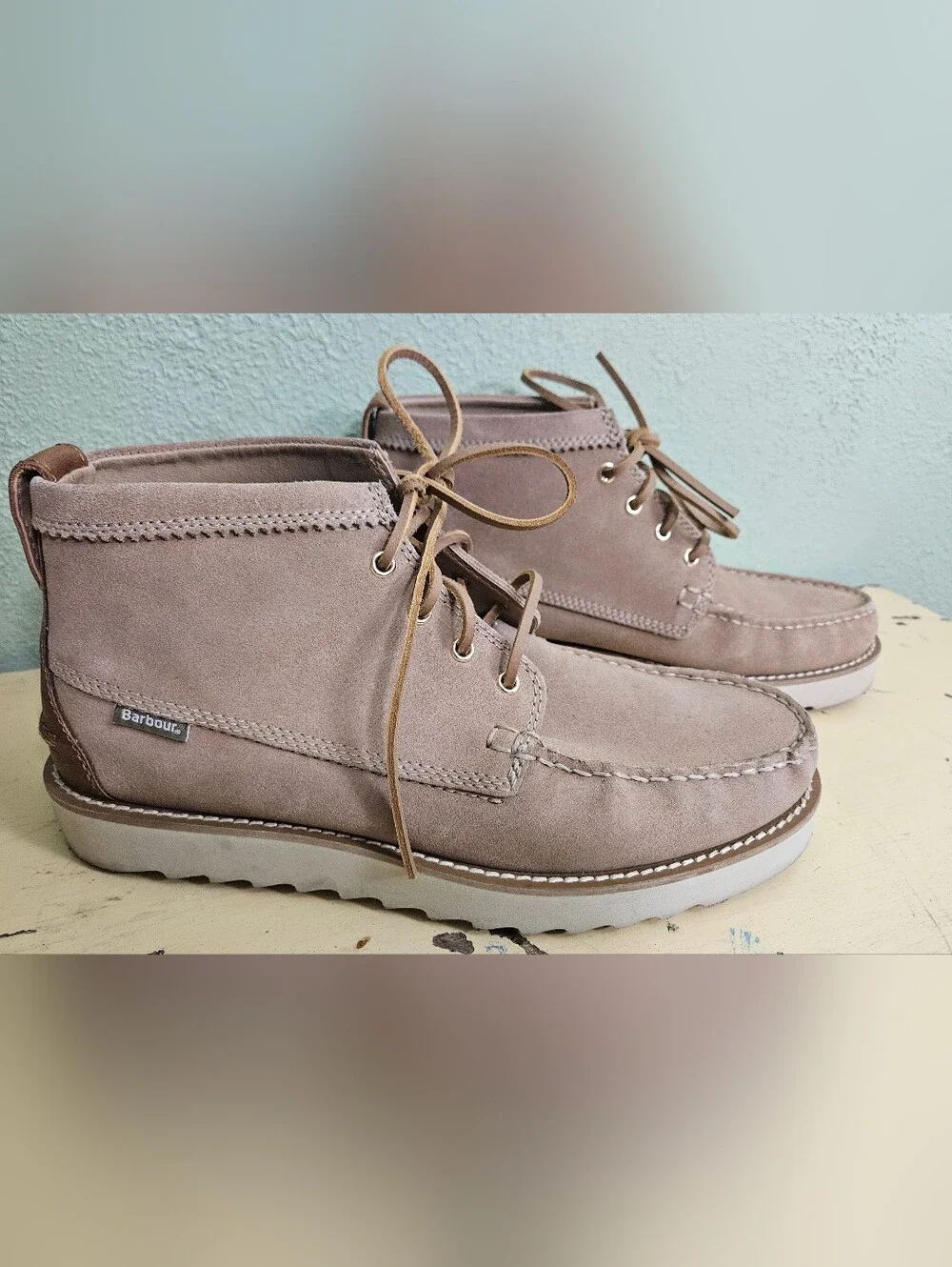 Barbour Men's Hadston Tan Suede Chukka Boots Size 9 US / 8 UK